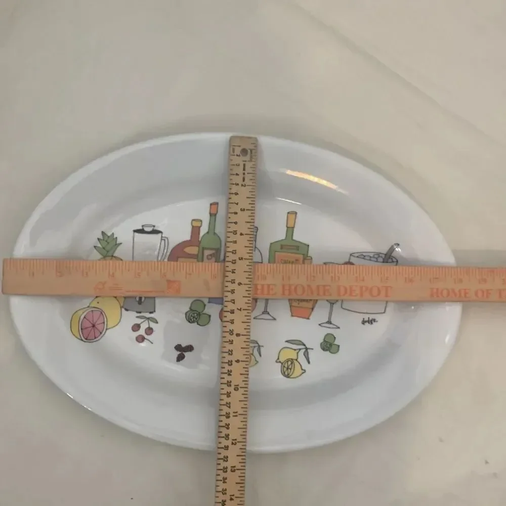 Margarita By Ursula Dodge Signature Porcelain 18 X 12 1/2 Cocktail Serviing Tray